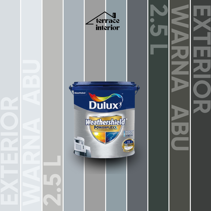Cat Tembok Dulux Weathershield Powerflex Exterior 2.5L Abu Gloss
