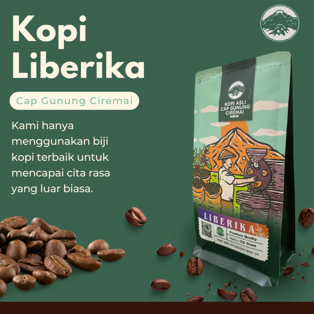 

Kopi Bubuk | Kopi Kemasan | Kopi Giling Liberika Cap Gunung Ciremai 125 gr