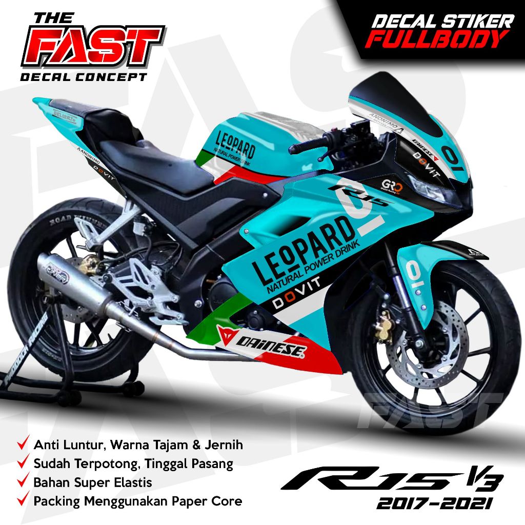 decal r15 v3 fullbody leopard racing stiker decal striping r15 v3 sticker r15 v3 fullbody leopard ra