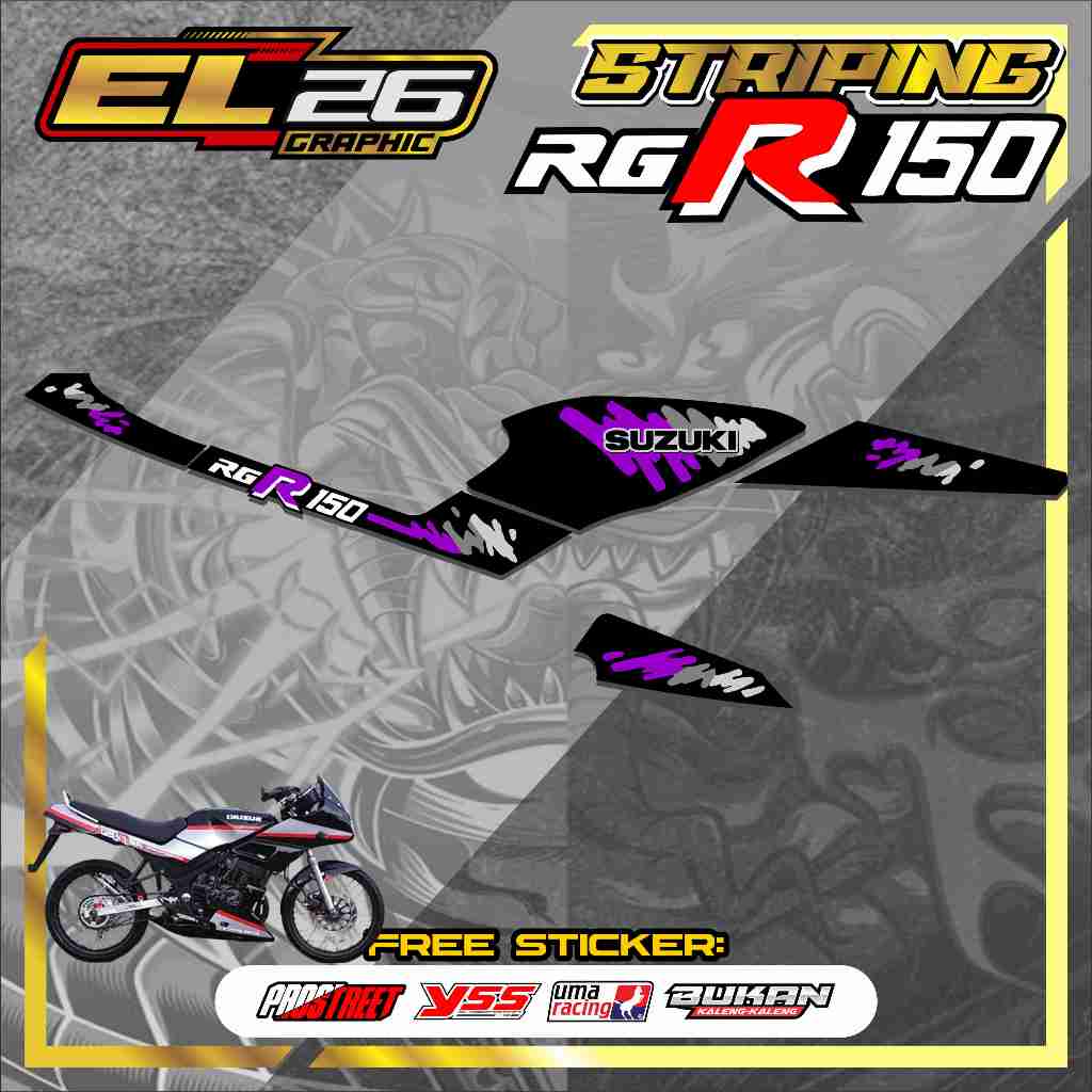 168 STRIPING STICKER SUZUKI RGR 150 - STICKER SUZUKI RGR 150 MOTIF ABSTRAK