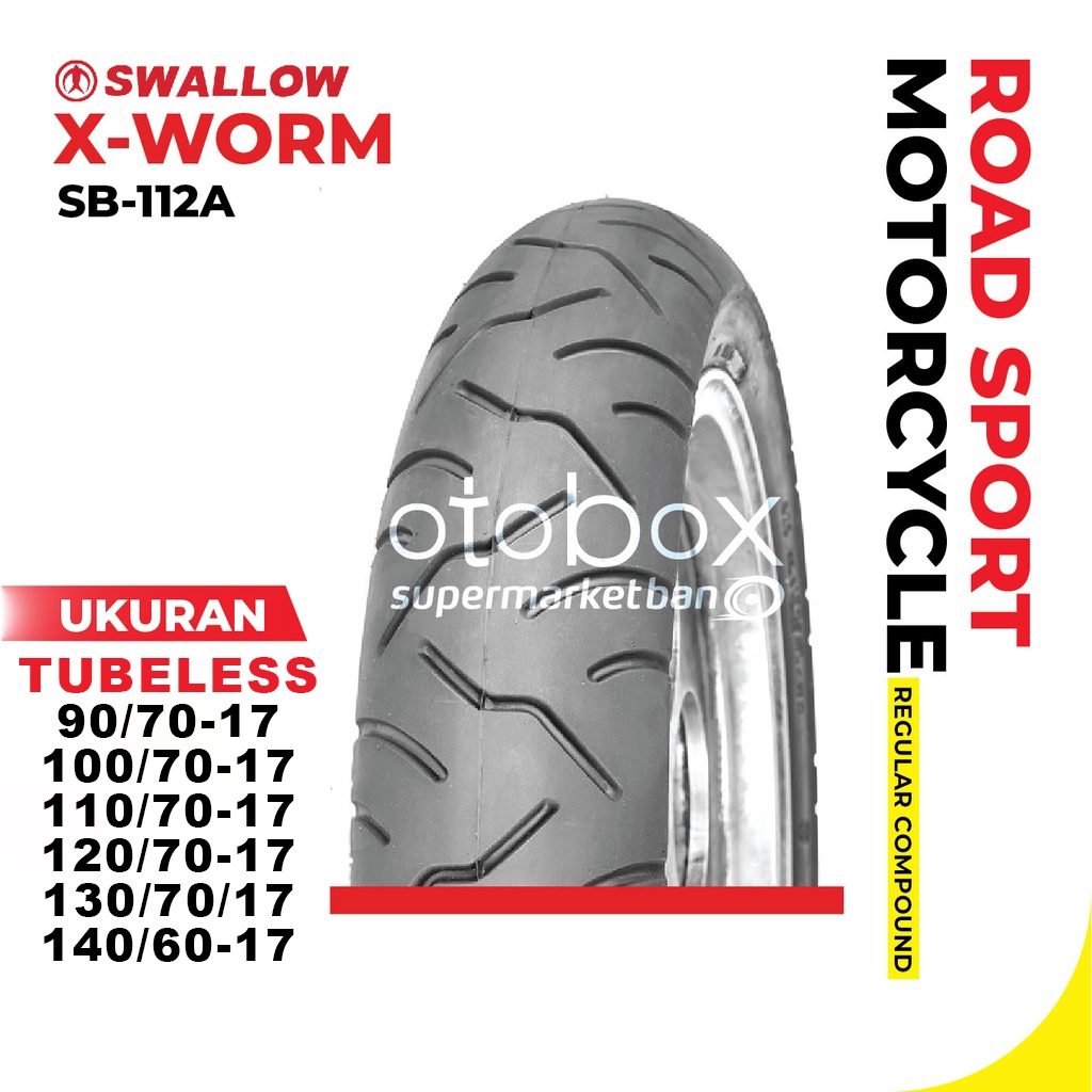 Ban Luar Motor Swallow SB-112A Tubeless Ring 17 Ukuran 90/70 100/70 110/70 120/70 130/70 140/60