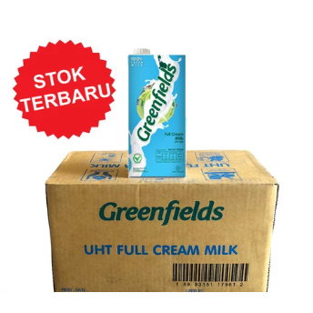 

Greenfields Susu UHT Full Cream 1 Dus Isi 12 Pack X 1 Liter