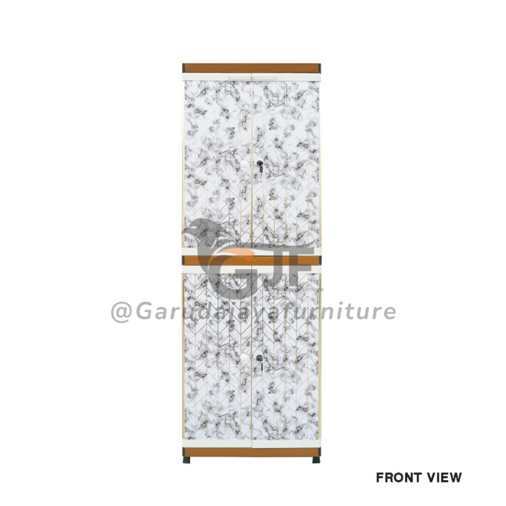 LEMARI PLASTIK BERKUNCI 2 PINTU PUTIH COKELAT ABU COCOK UNTUK ANAK KOS CLUB