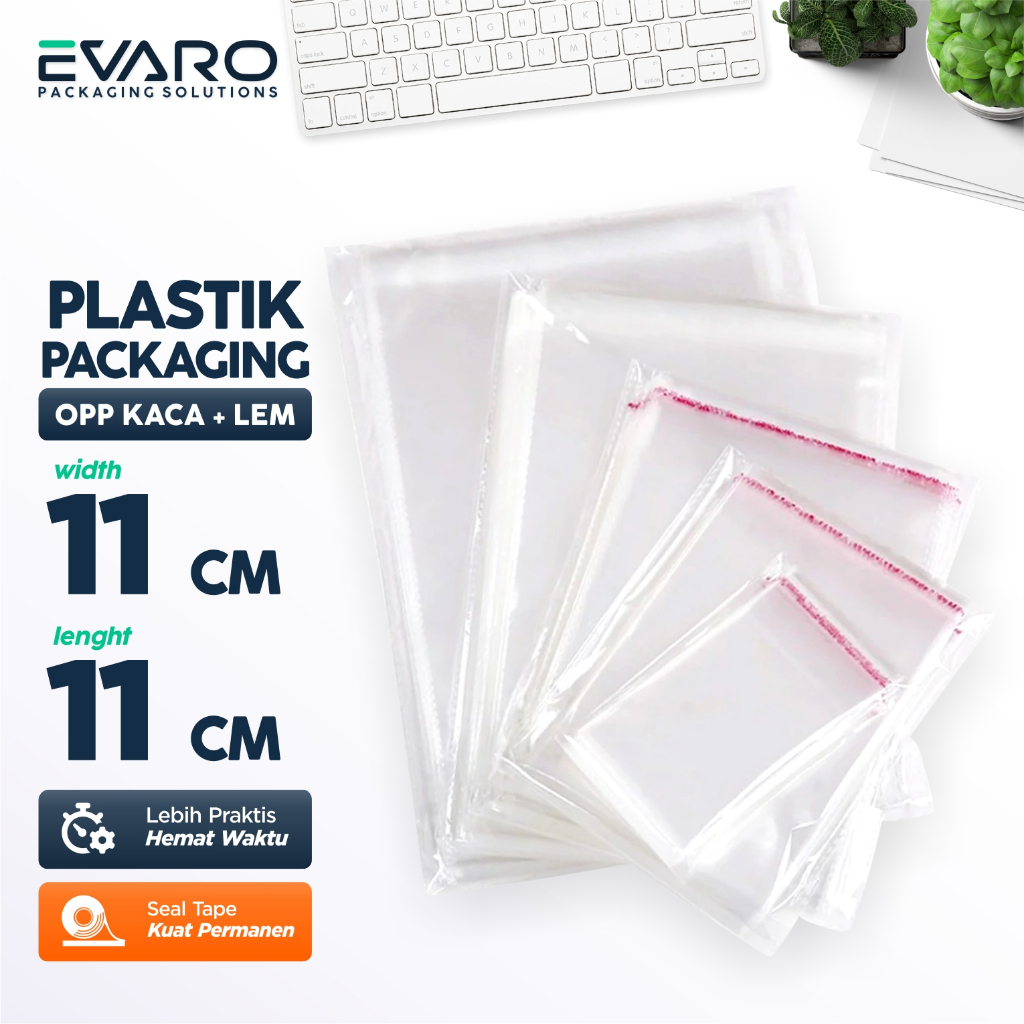 

EVARO - OPP LEM PLASTIK KACA 100 Lembar 1 pack Ukuran 11 x 11 CM