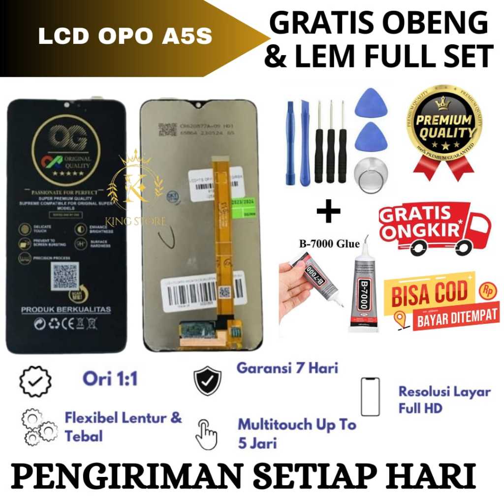 Lcd Touchscreen Oppo A5S Original FullSet / Lcd Oppo A5S Original Garansi Pabrik Full Set Obeng Dan 