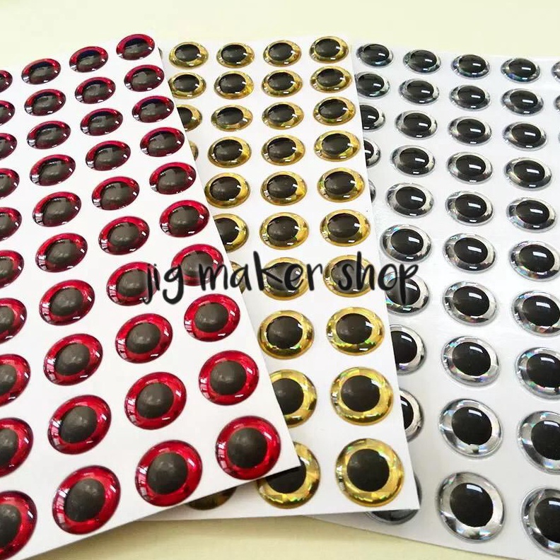 KODE U26F Grosir stiker mata ikan 3D lure dan metal jig 1 5pcs