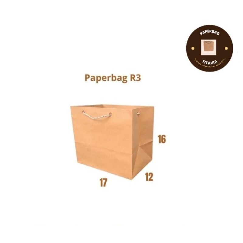 

PAPERBAG TAS KERTAS KRAFT COKLAT POLOS 17x12x16