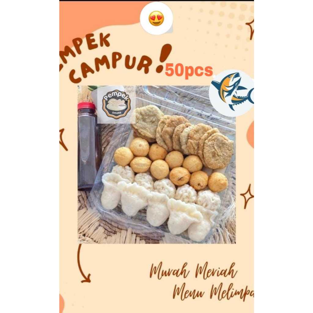 

Pempek isi 50 Campur + Cuka 250ml Pempek Oma66 Premium Khas Palembang Ikan Tenggiri Segar + Cuko