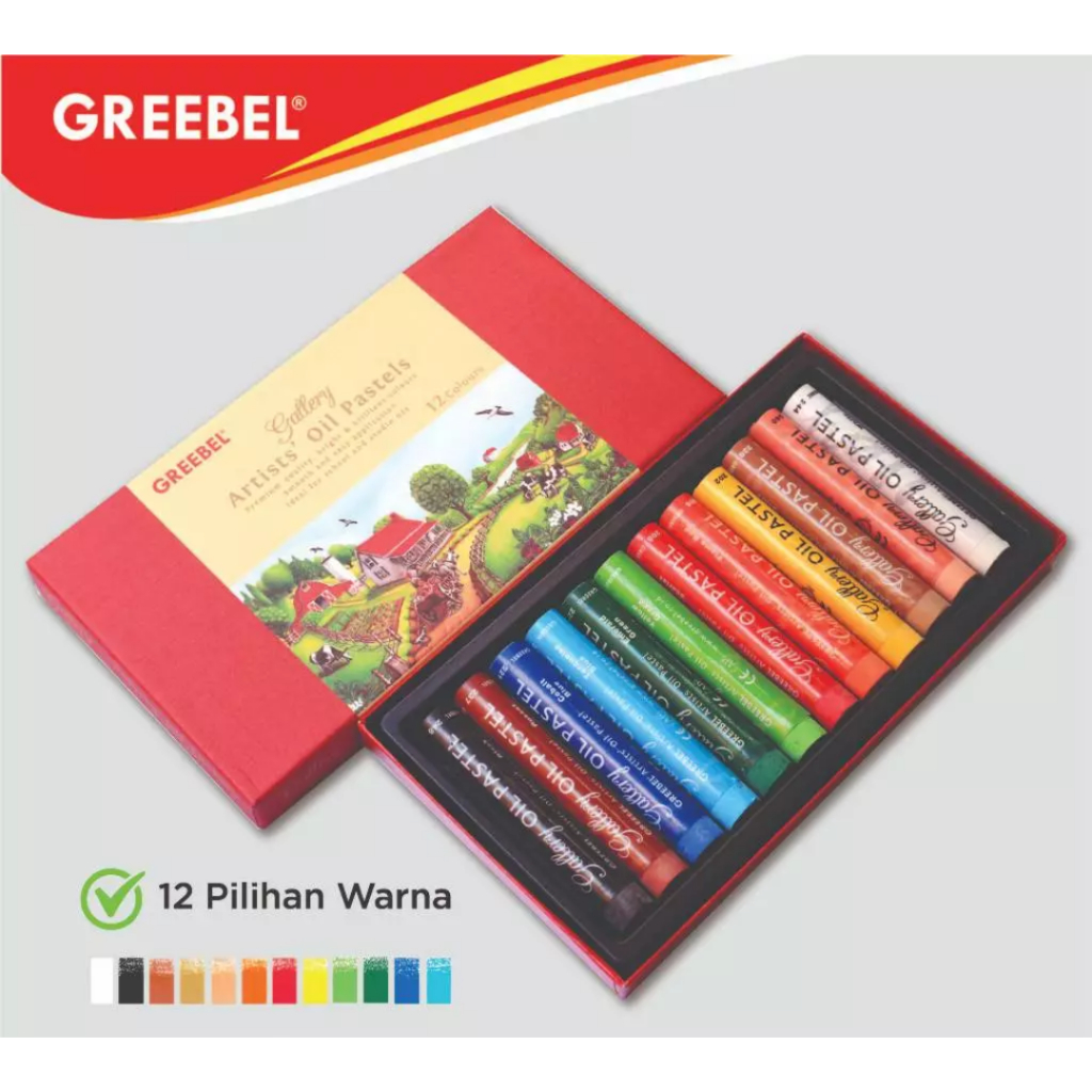 

Artist Oil Pastel / Crayon / Krayon Minyak GREEBEL 12 Warna 12C