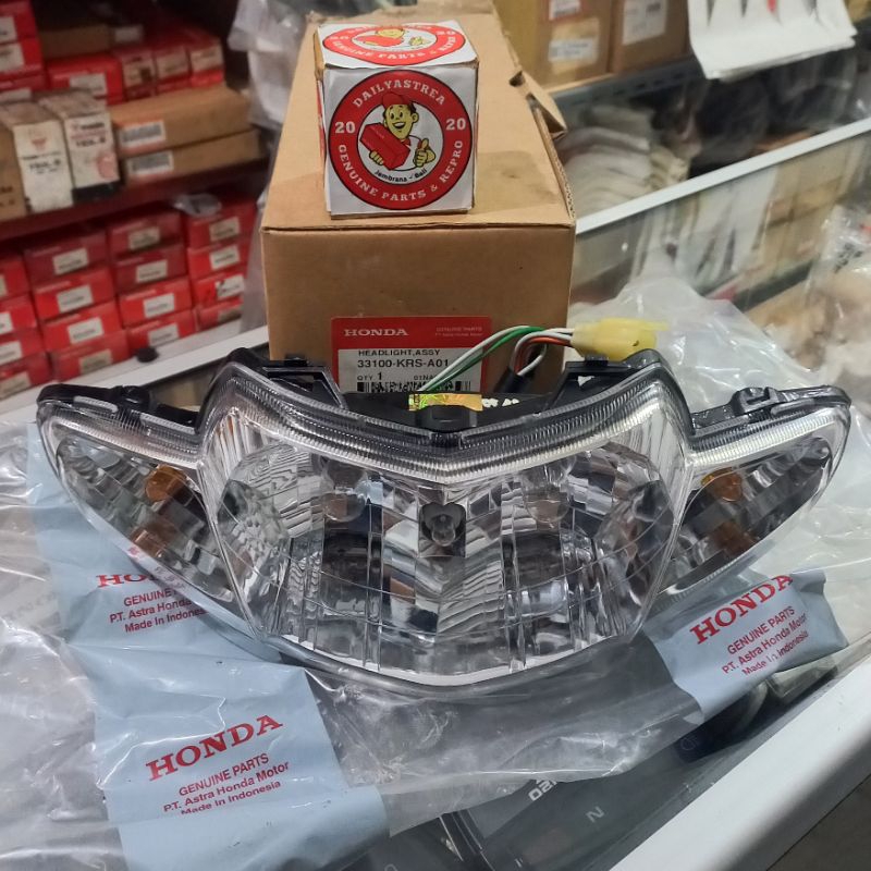 HEADLIGHT ASSY LAMPU REFLEKTOR DEPAN KOMPLIT HONDA SUPRA FIT 100 OLD LAMA ORIGINAL 33100-KRS-A01