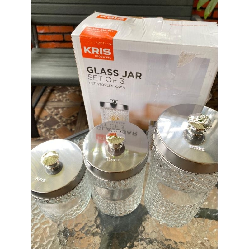 kris set 3 glass jar