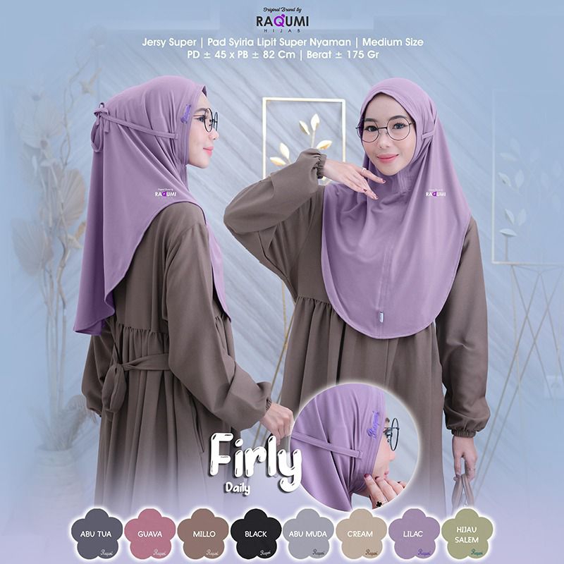 FIRLY DAILY RAQUMI HIJAB | JILBAB SYIRIA RAQUMI | JILBAB TALI JERSEY