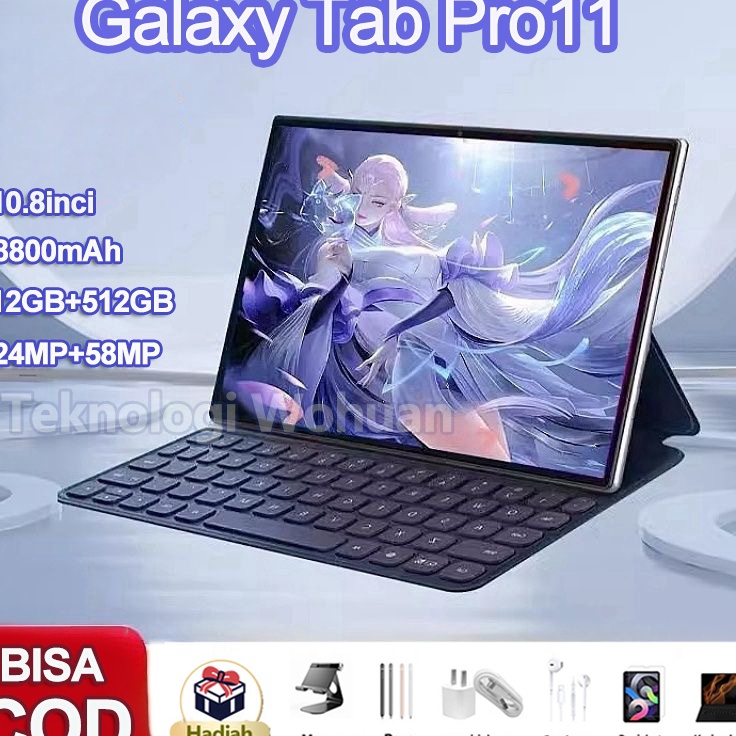 Serba baru Ready Stock Tablet harga rendah baru 11 inci RAM12GB  ROM512GB Galaxy Tab Pro11 tablet la