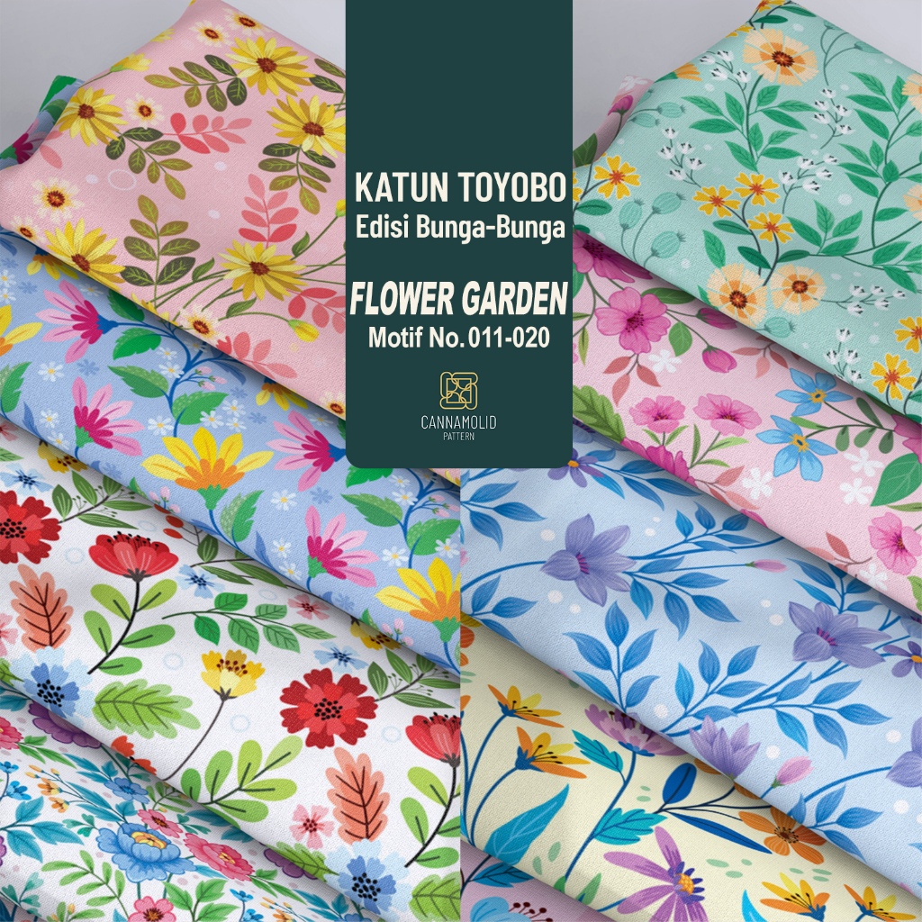 Kain Toyobo Motif BUNGA FLORAL | Lebar 145cm | FLOWER GARDEN 11-20