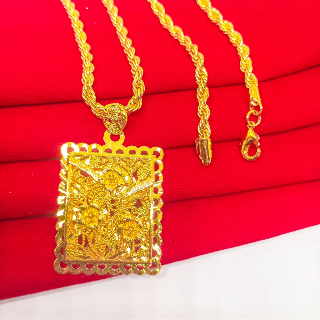 Kalung Liontin Xuping Perhiasan Aksesoris Asli Wanita Anti Karat Emas 24k Gold Terbaru Import Dubai 