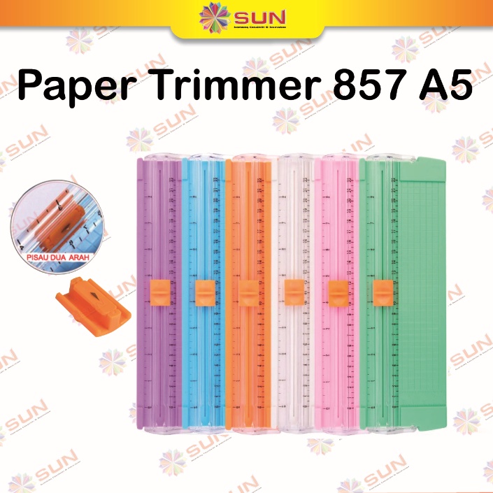 

KODE O83T Alat Pemotong Kertas HVS Paper Cutter Trimmer 857 A5 Bisa potong A4 Vertikal A6 atau lebih kecil