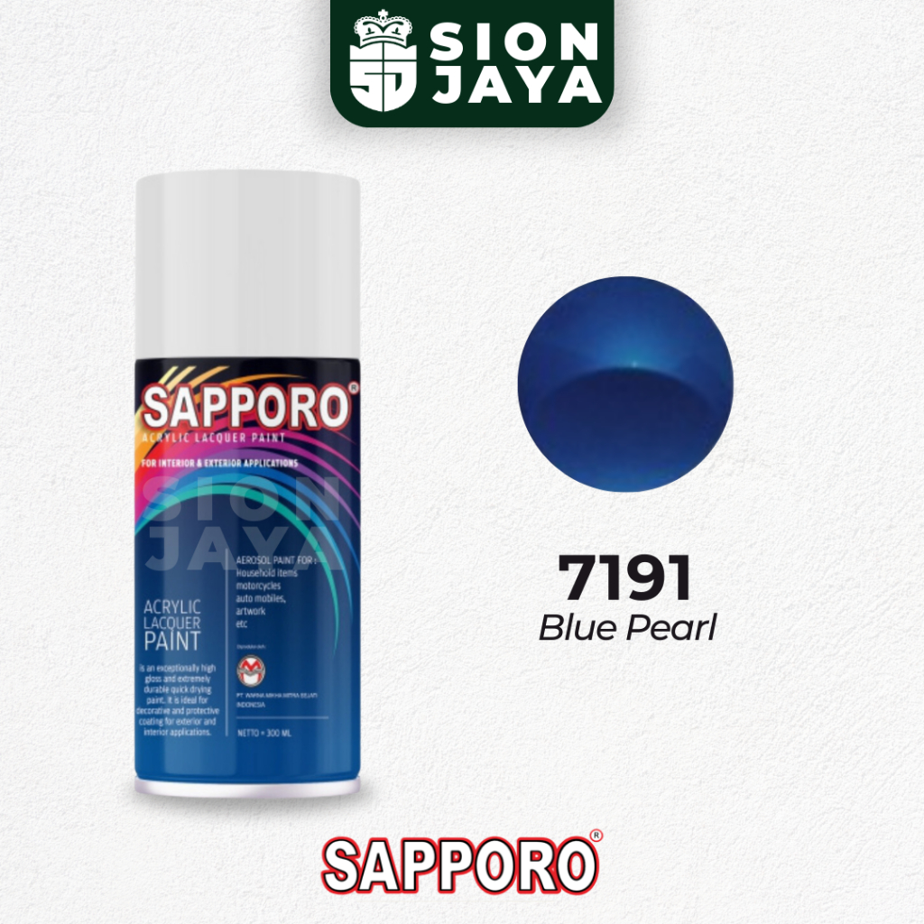 Pilox / Pylox / Cat Semprot Sapporo 300ml Biru Blue Metallic Colour 7191 Blue Pearl