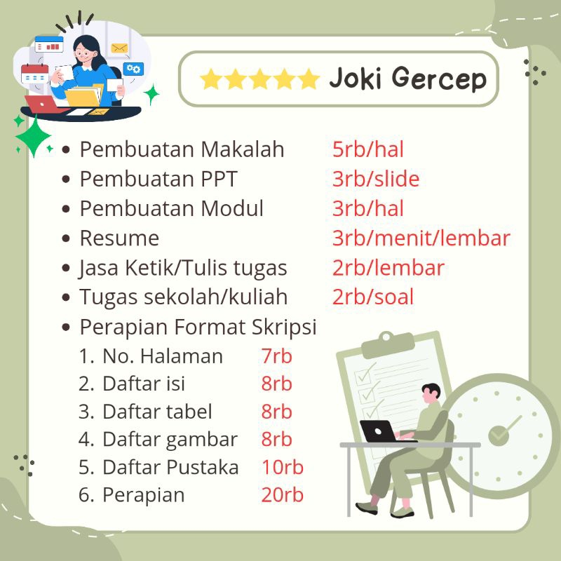 JokiTugas Makalah,ppt,modul,tulis ketik,Resume,Perapian Skripsi