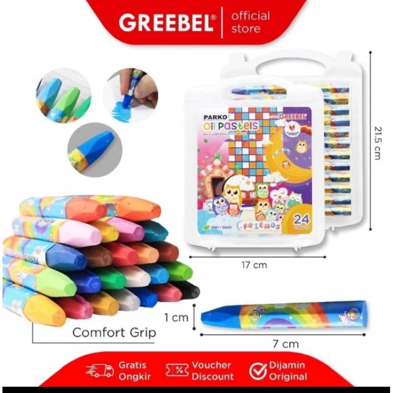 

Greebel Crayon Parko Oil Pastel 24 warna / crayon parko greebel