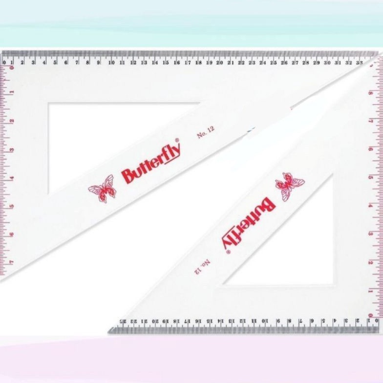 

KODE K25V Mistar Penggaris Plastik Segitiga Set No 12 Butterfly