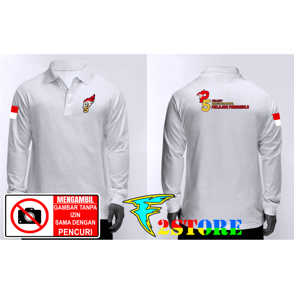 Kaos Baju Kerah Model Kaos Kerah PROJEK PENGUATAN PROFIL PELAJAR PANCASILA - P5 PENDEK - PANJANG F2A