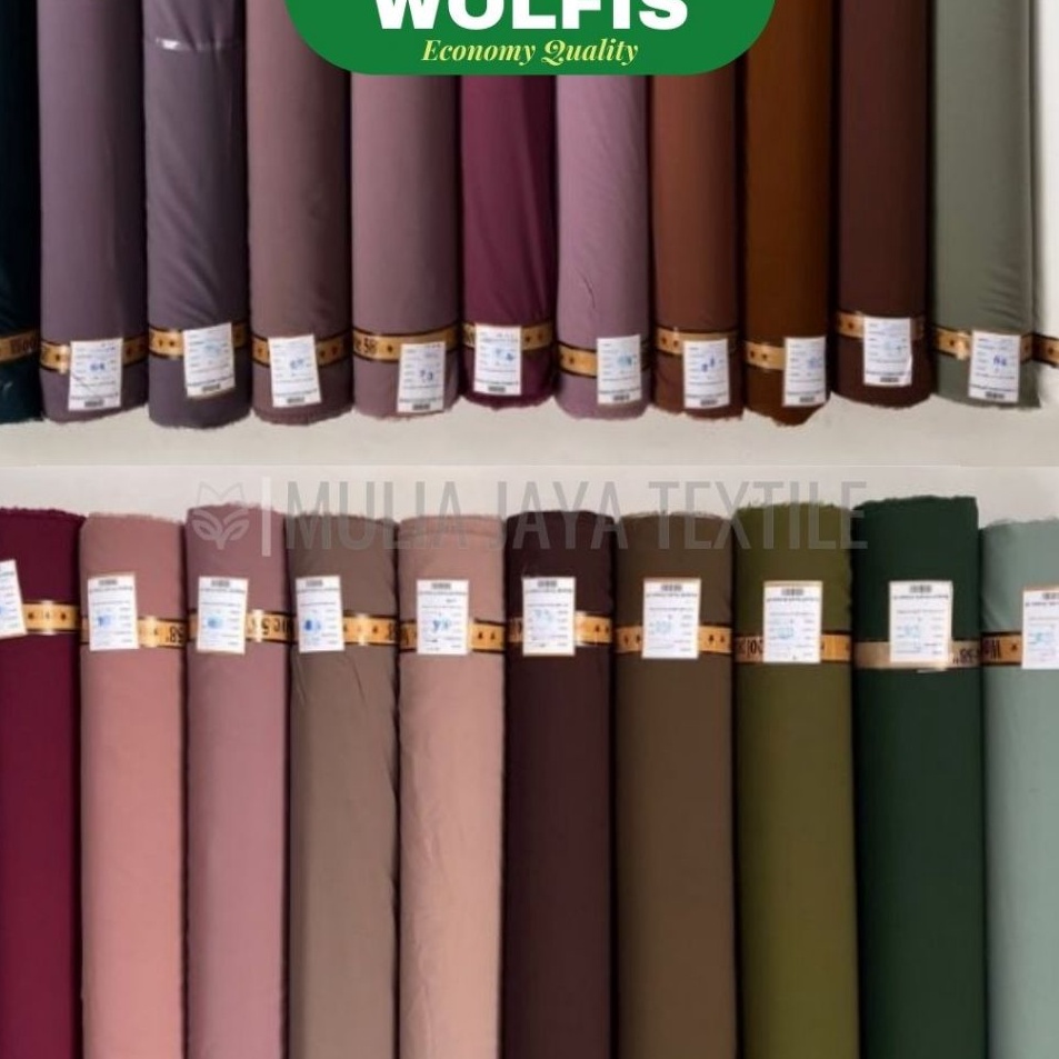 Terdepan Kain Wolfis Woolpeach Polos Berkualitas Premium Meteran WP