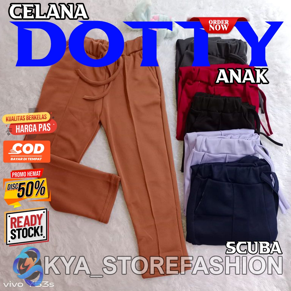 COD) Celana Scuba Anak Perempuan 4-18 Tahun /Celana Scuba Anak / Scuba Anak/ Celana Panjang Anak Per