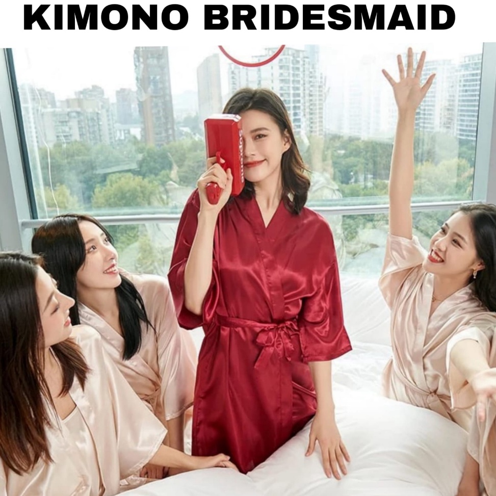 Penawaran Terbaik Dtree  Gaun Kimono Bridesmaid Wedding Bordir Bridesmaid dan Polos  Gaun kimono Bri