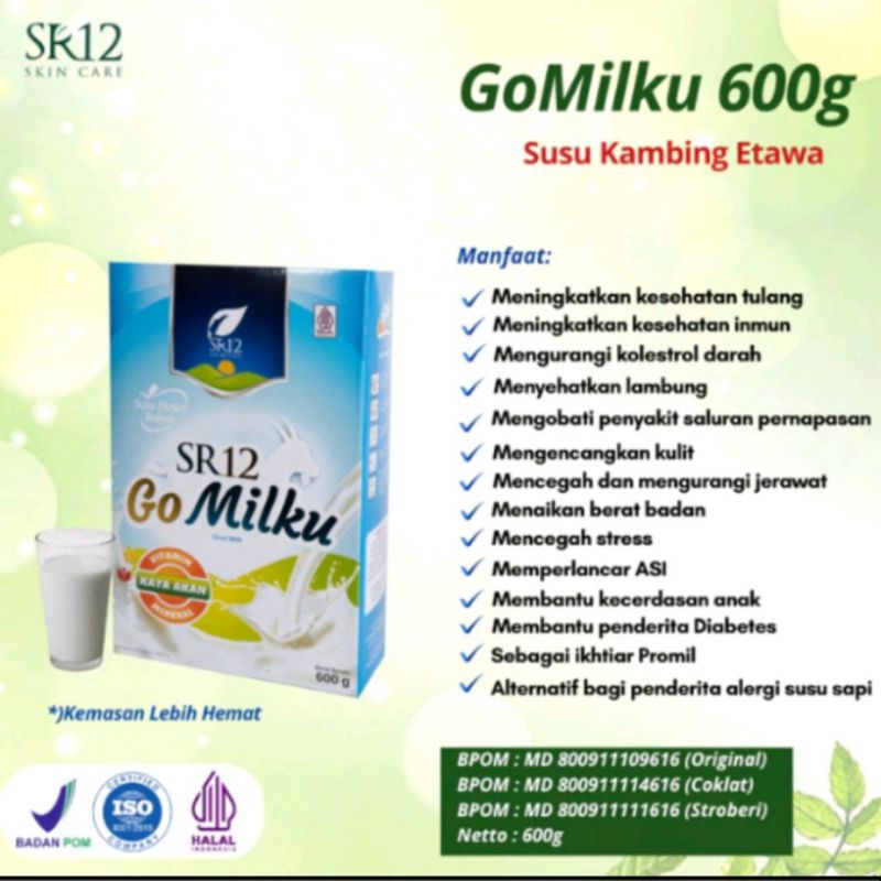 

Suau kambing etawa Gomilku SR12 all varian premium 600 gr (bonus 2 sachet 25 gr)
