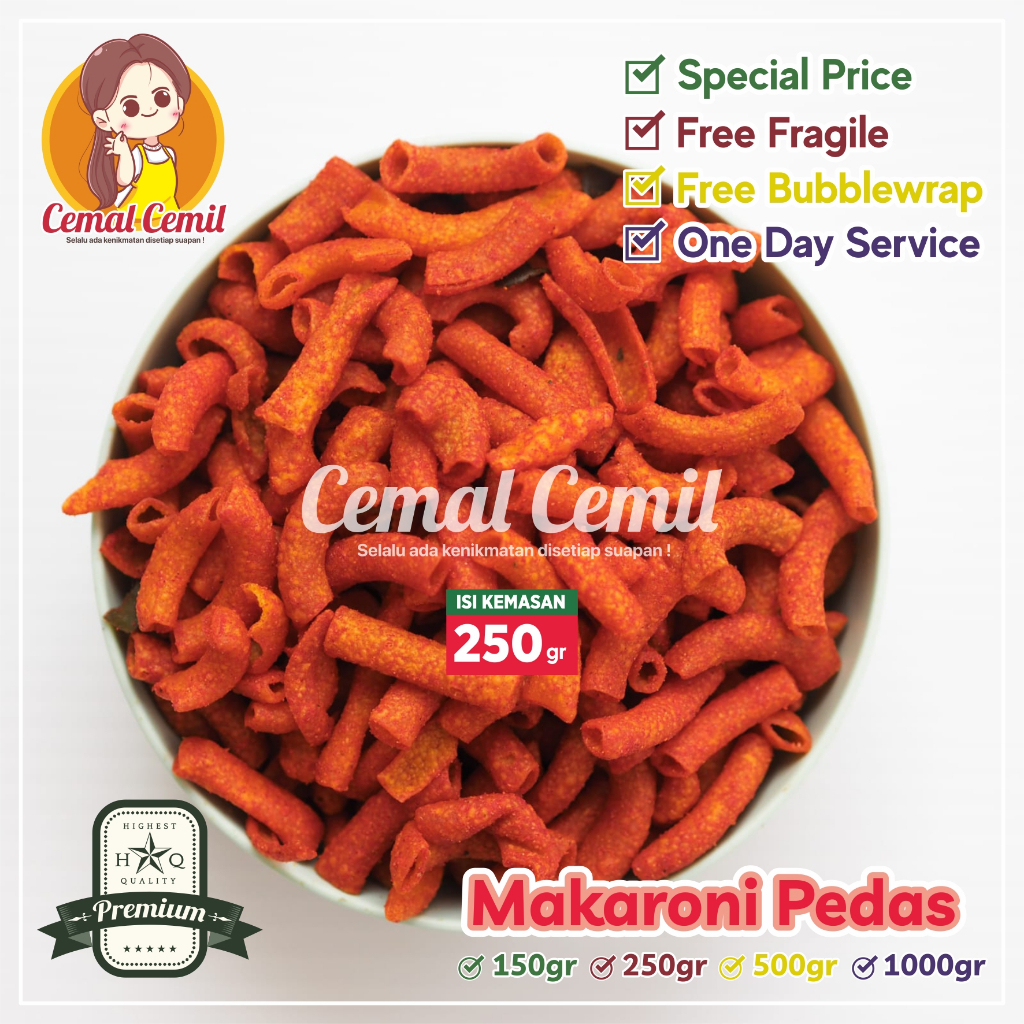 

Cemal Cemil : Paling Laris : Makaroni Pedas 250gr-Snack/Cemilan/Camilan