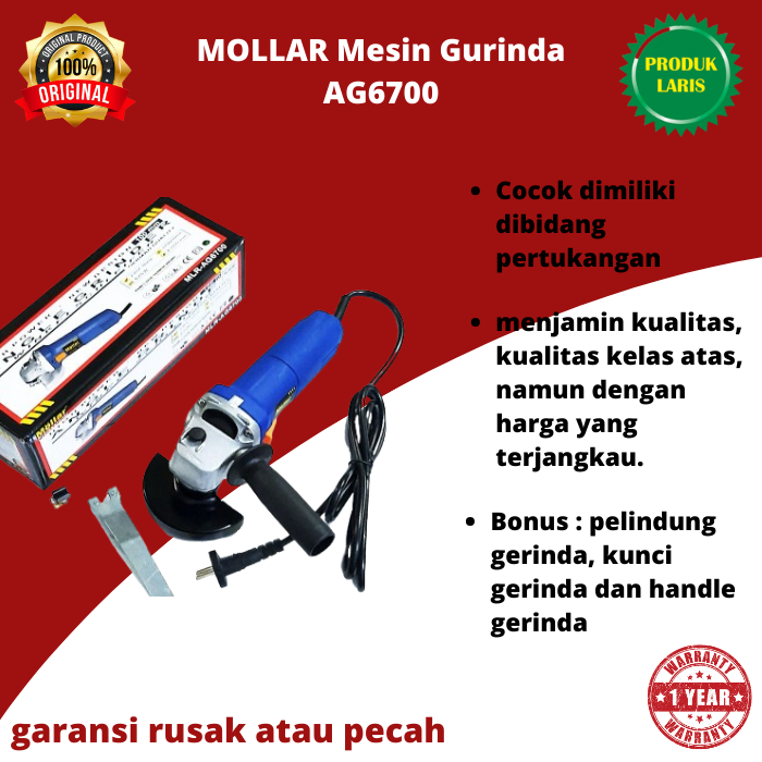 Mesin Gerinda Grinda Listrik Murah Sim Grenda Tangan Bor Berkualitas Mollar Bosch Original Rumahan M