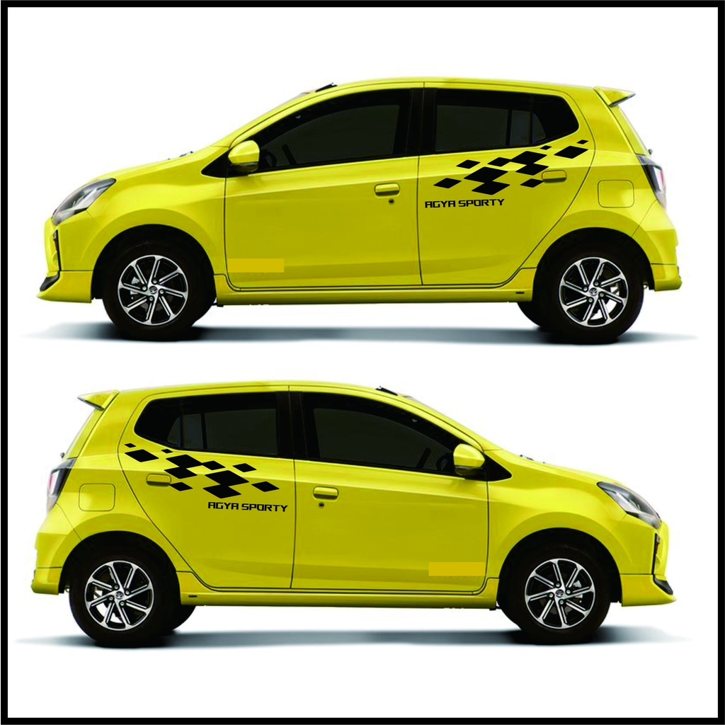 0664 Stiker Agya Trd Sport Lis Variasi Sticker Mobil Ayla Putih Minimalis