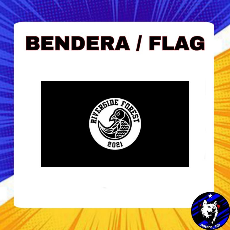 (BEST QUALITY) BENDERA FLAG KAIN LOGO RIVERSIDE FOREST 150cm x 100cm