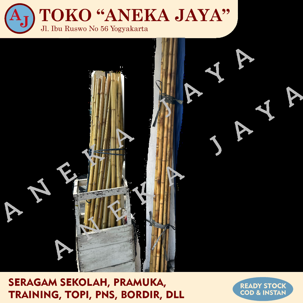 Tongkat Pramuka Bambu 160 cm