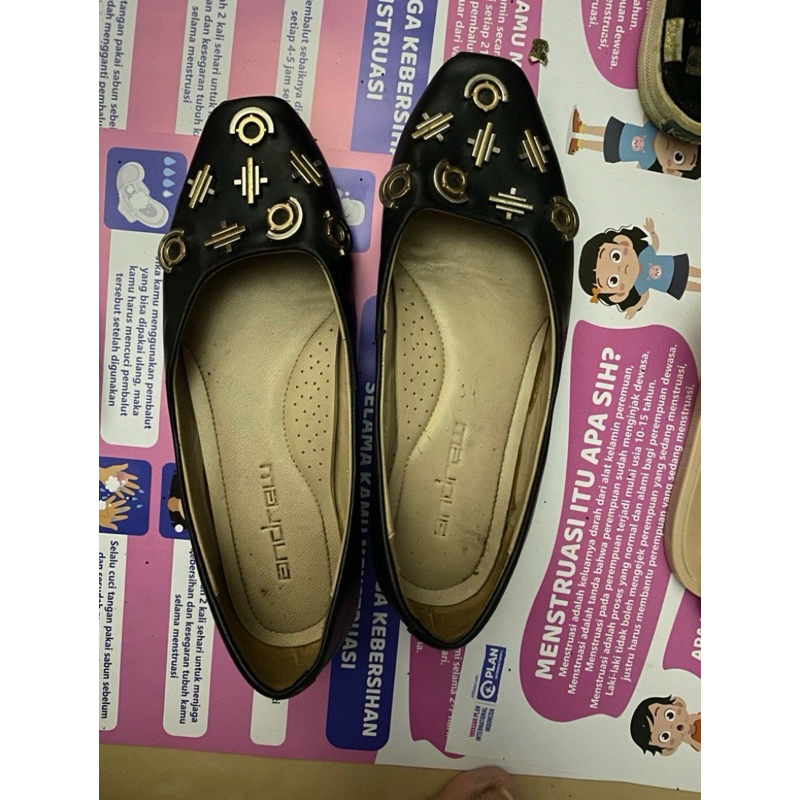 Andrew Black Flat Shoes