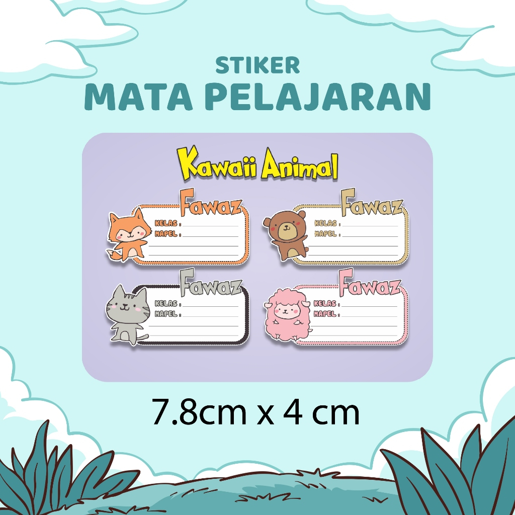 

stiker mata pelajaran kawaii