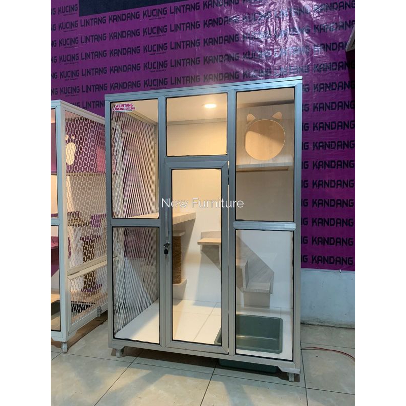 kandang kucing aluminium rumah kucing cat home cat house mainan kucing