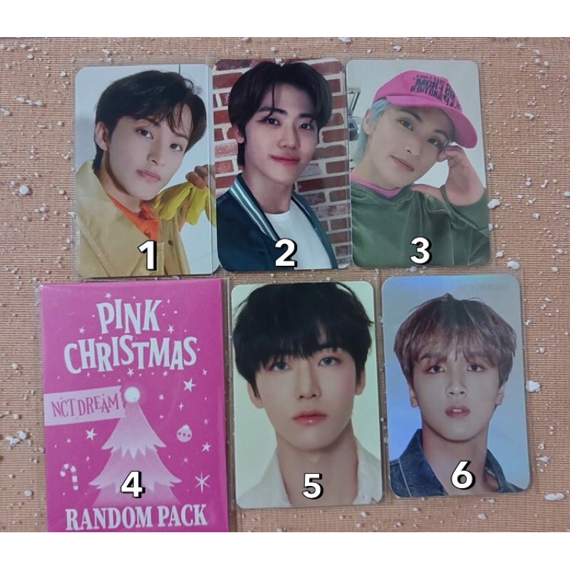 Photocard nct dream pink christmas trading card jaemin pop up store xyz jepang japan haechan mark pi