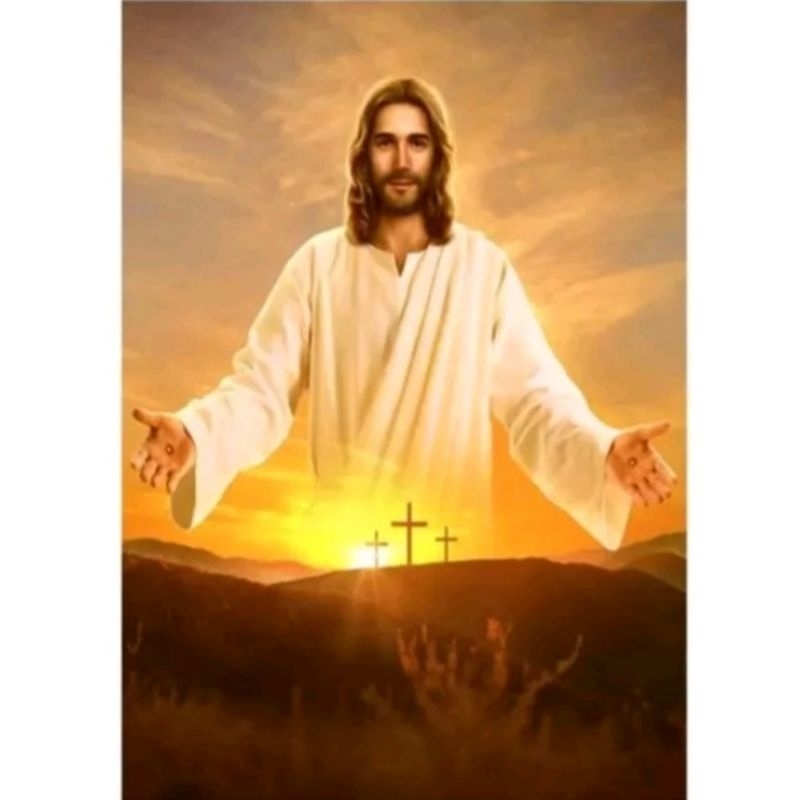 DIY Paket kristik Yesus bersinar full cross stitch 14ct