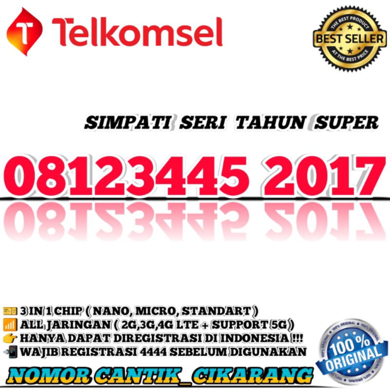 NOMOR CANTIK SIMPATI  KARTU PERDANA NOMOR CANTIK TELKOMSEL  NOMOR CANTIK SIMPATI SERI TAHUN 2017 123