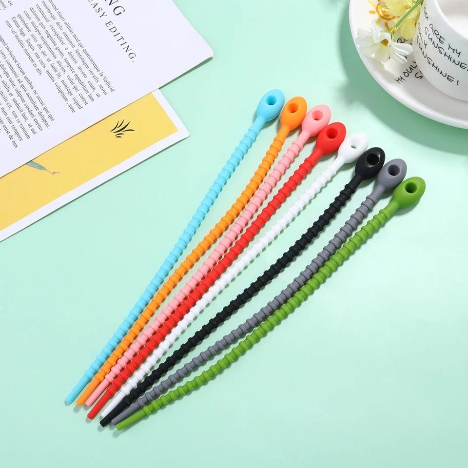 Tali Pengikat Kabel Strap Cable Organizer USB Charger HP Cable Earphone Serbaguna