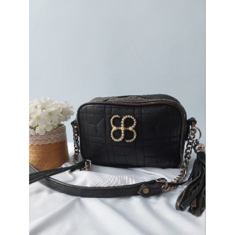 Preloved tas Everbest slingbag black women camera bag bags clutch selempang hitam daily used second 