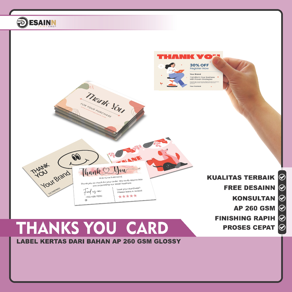 

THANKS CARD | THANK YOU CARD CUSTOM | KARTU UCAPAN