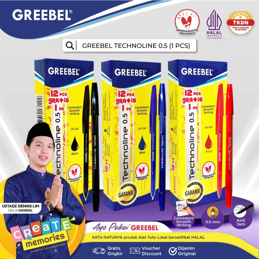 

GREEBEL PULPEN TECHNOLINE 0.5 12 PCS/Pen/Pulpen/Bolpoint