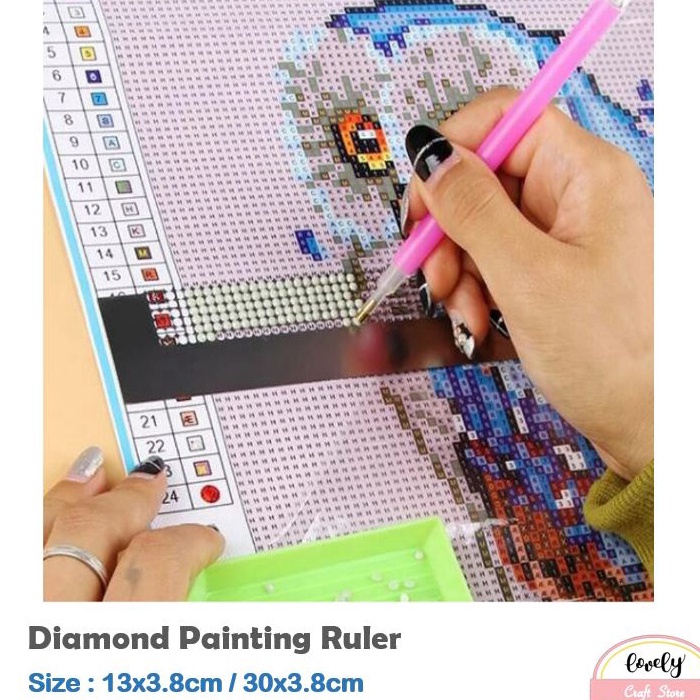 

Murah Keren LovelyCraftStore Diamond painting dot drill tool penggaris mudahkan penempelan diamond painting ruler