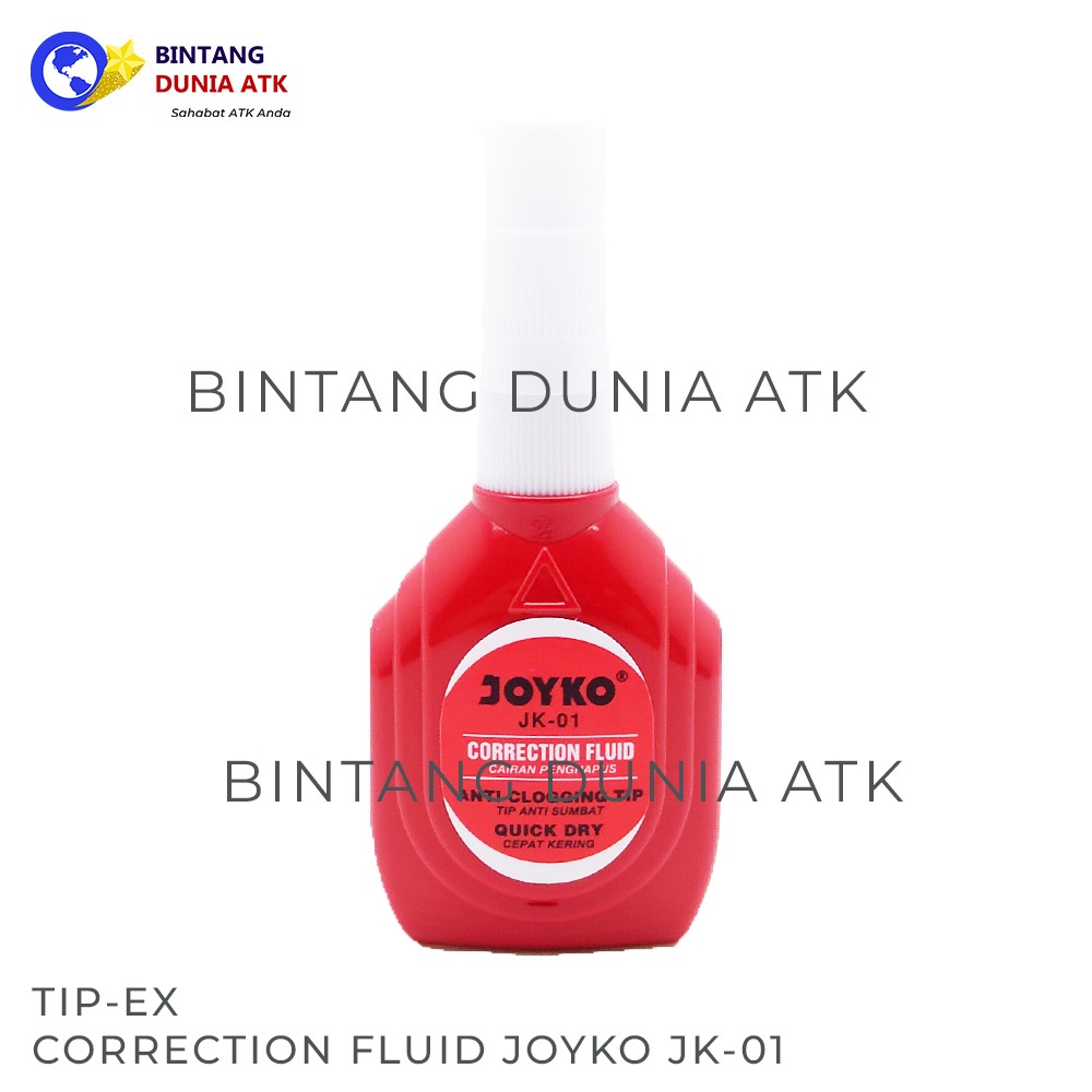 

Tip Ex / Correction Fluid / Cairan Koreksi / Penghapus Cair Joyko JK-01