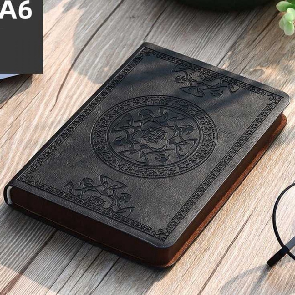 

Lebih Keren Buku Catatan Jurnal Notebook Cover Vintage Pattern PU Hitam