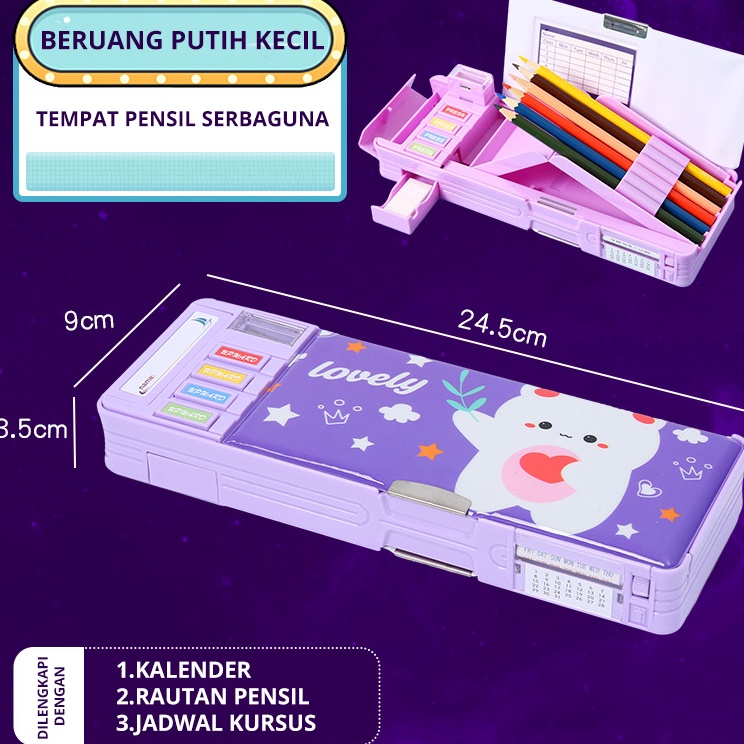 

Fast Delivery MATOUGUI Kartun Beruang Pensil Case Tempat Pensil Multifungsi Motif Unicorn Dinosaurus Astronot Untuk Anak