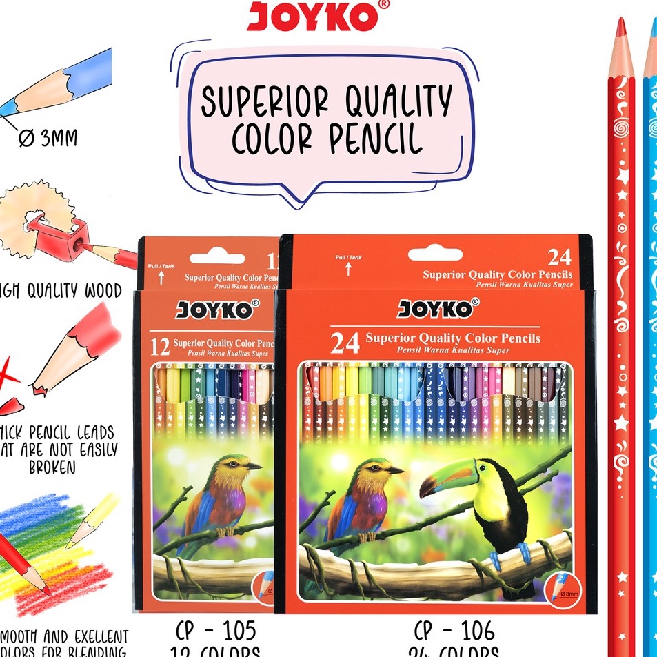 

Terkeren Joyko Pensil Warna Color Pencils Hexagonal Grip