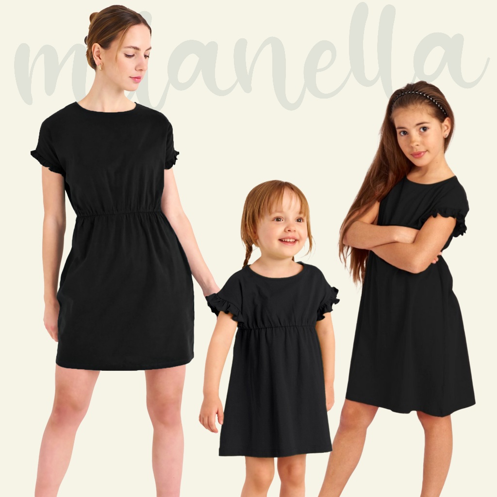 MILANELLA - Dress Ibu dan Anak by Didici Kids / Couple Dress Mom & Kids / Midi Dress Ibu & Anak
